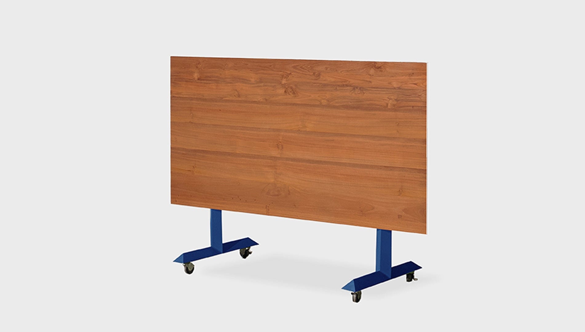 reddie-raw Folding Table 150L x 75D x 75H *cm / Solid Reclaimed Wood Teak~Natural / Metal~Navy Andi Flip Top Table