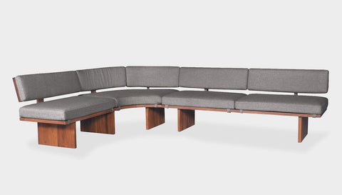 reddie-raw sofa 281W x 191D x 72 (42H seat) *cm / Fabric~Davano Grey / Solid Reclaimed Wood Teak~Natural Bob Lounge Modular