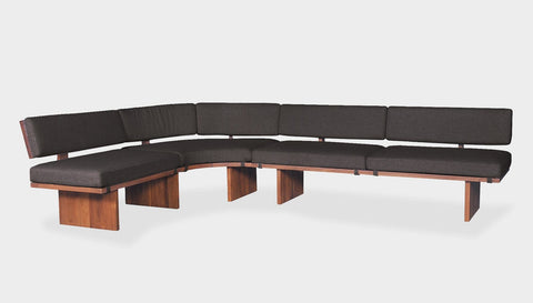 reddie-raw sofa 281W x 191D x 72 (42H seat) *cm / Fabric~Davano Iron Stone / Solid Reclaimed Wood Teak~Natural Bob Lounge Modular