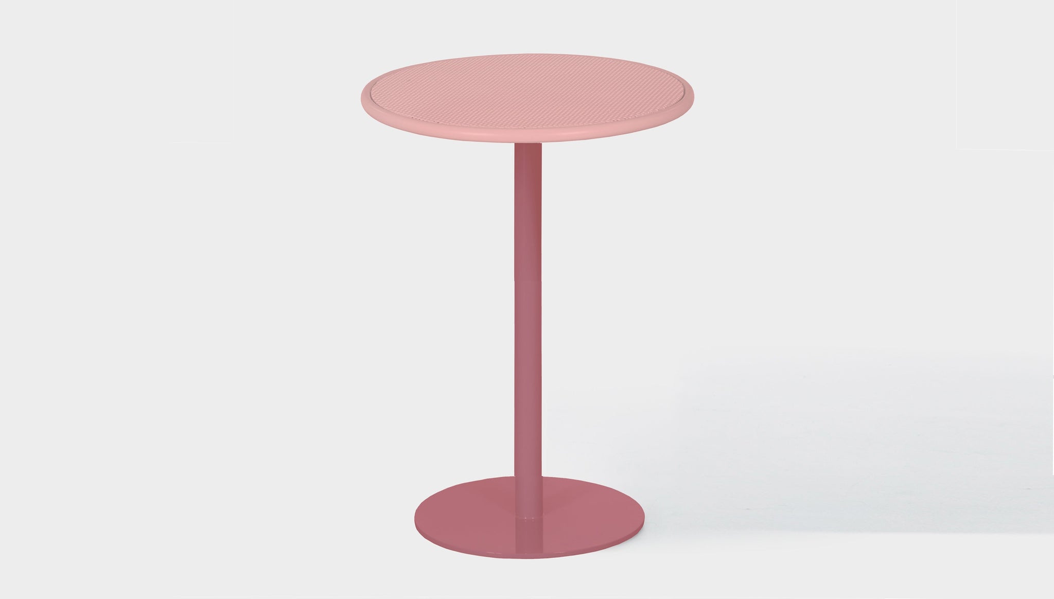 reddie-raw outdoor dining table round 60dia x 100H *cm / Metal~Pink Bob Outdoor Pedestal Cafe & Bar Table- Metal (2 heights)