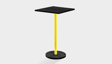 reddie-raw cafe & bar pedestal table 60dia x 100H *cm / Solid Reclaimed Wood Teak~Black / Metal~Yellow Bob Pedestal Square Cafe & Bar Table (2 heights)