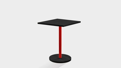 reddie-raw cafe & bar pedestal table 60dia x 75H *cm / Solid Reclaimed Wood Teak~Black / Metal~Red Bob Pedestal Square Cafe & Bar Table (2 heights)