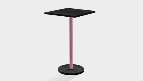 reddie-raw cafe & bar pedestal table 60 x 60 x 100H *cm / Solid Reclaimed Wood Teak~Black / Metal~Pink Bob Pedestal Square Cafe & Bar Table  Square (2 heights)