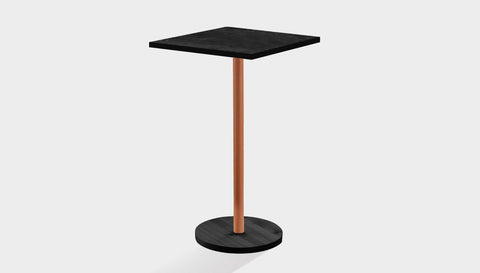 reddie-raw cafe & bar pedestal table 60 x 60 x 100H *cm / Solid Reclaimed Wood Teak~Black / Wood Bob Pedestal Square Cafe & Bar Table  Square (2 heights)