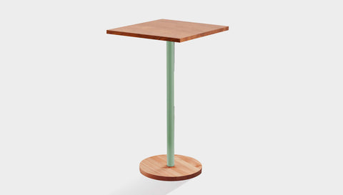 reddie-raw cafe & bar pedestal table 60 x 60 x 100H *cm / Solid Reclaimed Wood Teak~Natural / Metal~Mint Bob Pedestal Square Cafe & Bar Table  Square (2 heights)