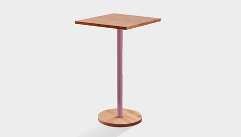 reddie-raw cafe & bar pedestal table 60 x 60 x 100H *cm / Solid Reclaimed Wood Teak~Natural / Metal~Pink Bob Pedestal Square Cafe & Bar Table  Square (2 heights)