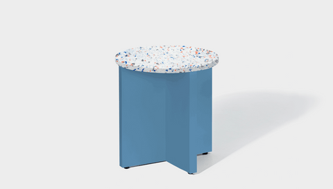 reddie-raw round side table 45dia x 45H *cm / Recycled bottle tops~Palette blue and pink / Wood~Blue Bob Side Table Round- Recycled Bottle Tops