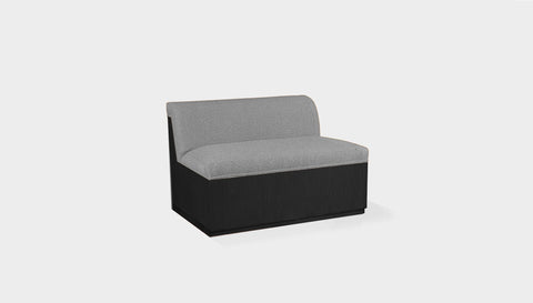 reddie-raw sofa 100W x 80D x 73H (43H seat) *cm / Fabric~Magma~Frost / Wood Veneer~Black Dylan Banquette
