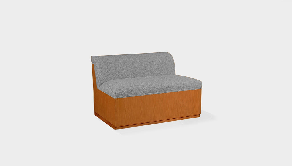 reddie-raw sofa 100W x 80D x 73H (43H seat) *cm / Fabric~Magma~Frost / Wood Veneer~Teak Dylan Banquette