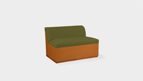 reddie-raw sofa 100W x 80D x 73H (43H seat) *cm / Fabric~Magma Grass / Wood Veneer~Teak Dylan Banquette