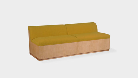 reddie-raw sofa 200W x 80D x 73H (43H seat) *cm / Fabric~Magma~Dijon / Wood Veneer~Oak Dylan Banquette