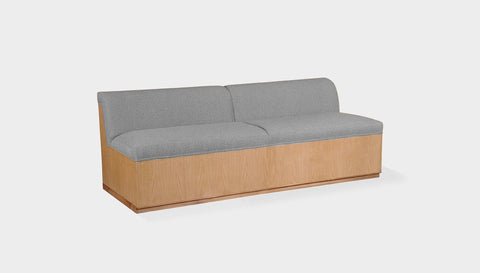 reddie-raw sofa 200W x 80D x 73H (43H seat) *cm / Fabric~Magma~Frost / Wood Veneer~Oak Dylan Banquette