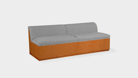 reddie-raw sofa 200W x 80D x 73H (43H seat) *cm / Fabric~Magma~Frost / Wood Veneer~Teak Dylan Banquette