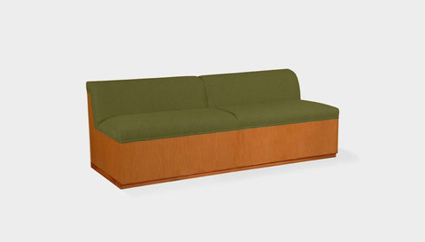 reddie-raw sofa 200W x 80D x 73H (43H seat) *cm / Fabric~Magma Grass / Wood Veneer~Teak Dylan Banquette