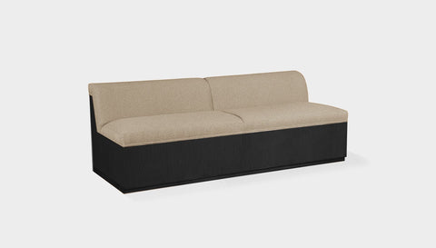 reddie-raw sofa 200W x 80D x 73H (43H seat) *cm / Fabric~Magma~Latte / Wood Veneer~Black Dylan Banquette