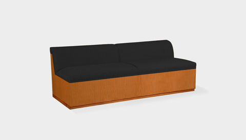 reddie-raw sofa 200W x 80D x 73H (43H seat) *cm / Fabric~Magma_Onyx / Wood Veneer~Teak Dylan Banquette