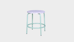 reddie-raw stool 35dia x 45H* cm / Recycled Bottle Tops~Dalmation / Metal~Mint Milton Low Stool - Recycled Plastic