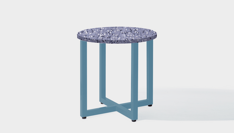 reddie-raw round side table 45dia x 45H *cm / Recycled bottle tops~Cement / Metal~Blue Suzy Side Table Round- Recycled Bottle Tops