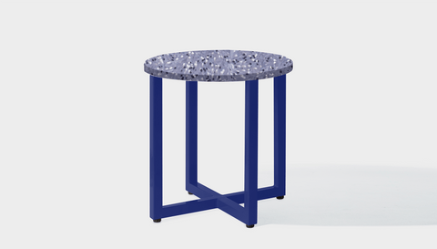 reddie-raw round side table 45dia x 45H *cm / Recycled bottle tops~Cement / Metal~Navy Suzy Side Table Round- Recycled Bottle Tops