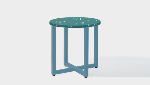 reddie-raw round side table 45dia x 45H *cm / Recycled bottle tops~Forest / Metal~Blue Suzy Side Table Round- Recycled Bottle Tops