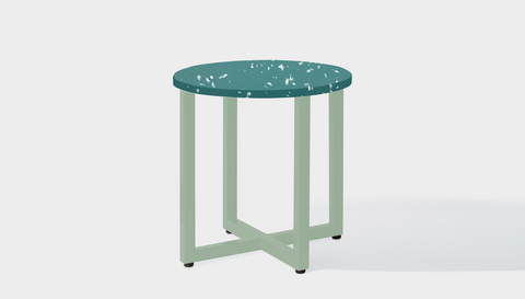 reddie-raw round side table 45dia x 45H *cm / Recycled bottle tops~Forest / Metal~Mint Suzy Side Table Round- Recycled Bottle Tops