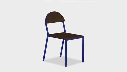 reddie-raw dining chair 42W x 52D x 80H *cm (45H seat) / Wood Veneer~Black / Metal~Navy Suzy Stackable Dining Chair Round