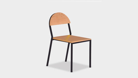 reddie-raw dining chair 42W x 52D x 80H *cm (45H seat) / Wood Veneer~Oak / Metal~Black Suzy Stackable Dining Chair Round