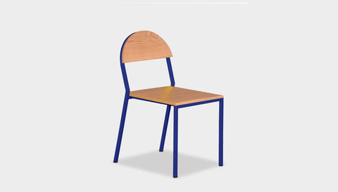 reddie-raw dining chair 42W x 52D x 80H *cm (45H seat) / Wood Veneer~Oak / Metal~Navy Suzy Stackable Dining Chair Round