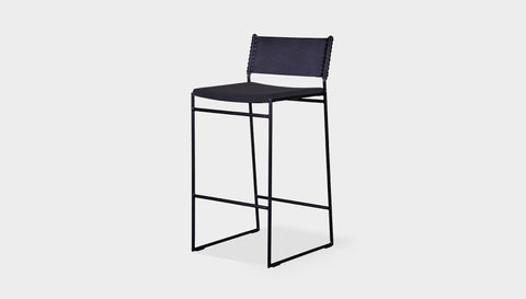 reddie-raw dining chair 47W x 49D x 90H *cm (65H seat) / Fabric~Vienna Black / Metal~Black Willy Sling Bar Stool