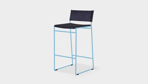 reddie-raw dining chair 47W x 49D x 90H *cm (65H seat) / Fabric~Vienna Black / Metal~Blue Willy Sling Bar Stool