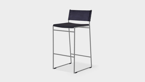 reddie-raw dining chair 47W x 49D x 90H *cm (65H seat) / Fabric~Vienna Black / Metal~Grey Willy Sling Bar Stool