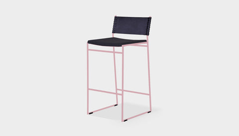 reddie-raw dining chair 47W x 49D x 90H *cm (65H seat) / Fabric~Vienna Black / Metal~Pink Willy Sling Bar Stool