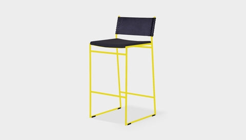 reddie-raw dining chair 47W x 49D x 90H *cm (65H seat) / Fabric~Vienna Black / Metal~Yellow Willy Sling Bar Stool