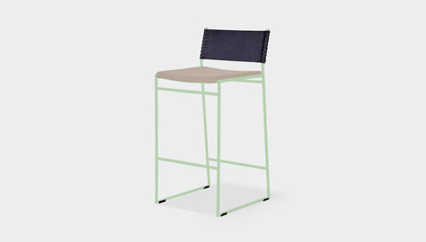 reddie-raw dining chair 47W x 49D x 90H *cm (65H seat) / Fabric~Vienna Custard / Metal~Mint Willy Sling Bar Stool