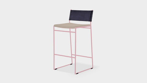 reddie-raw dining chair 47W x 49D x 90H *cm (65H seat) / Fabric~Vienna Custard / Metal~Pink Willy Sling Bar Stool