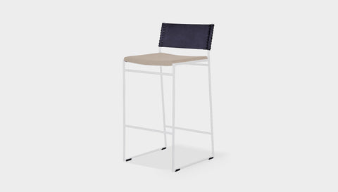 reddie-raw dining chair 47W x 49D x 90H *cm (65H seat) / Fabric~Vienna Custard / Metal~White Willy Sling Bar Stool
