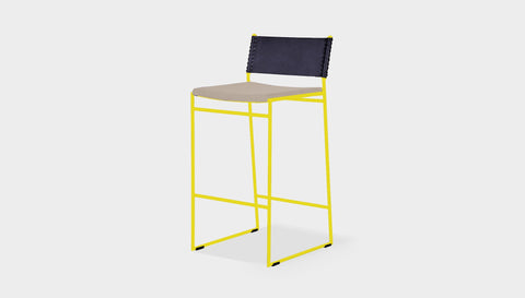 reddie-raw dining chair 47W x 49D x 90H *cm (65H seat) / Fabric~Vienna Custard / Metal~Yellow Willy Sling Bar Stool