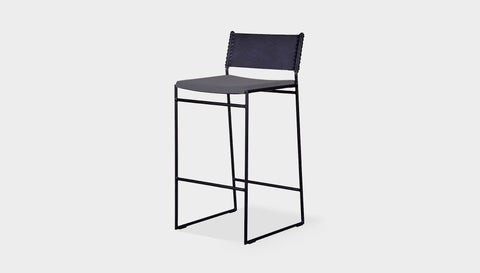 reddie-raw dining chair 47W x 49D x 90H *cm (65H seat) / Fabric~Vienna Midgrey / Metal~Black Willy Sling Bar Stool