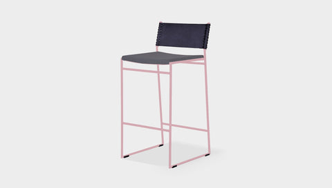 reddie-raw dining chair 47W x 49D x 90H *cm (65H seat) / Fabric~Vienna Midgrey / Metal~Pink Willy Sling Bar Stool
