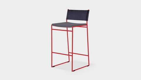 reddie-raw dining chair 47W x 49D x 90H *cm (65H seat) / Fabric~Vienna Midgrey / Metal~Red Willy Sling Bar Stool