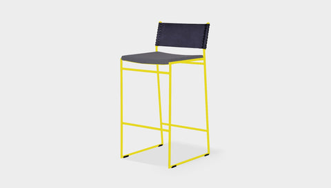 reddie-raw dining chair 47W x 49D x 90H *cm (65H seat) / Fabric~Vienna Midgrey / Metal~Yellow Willy Sling Bar Stool