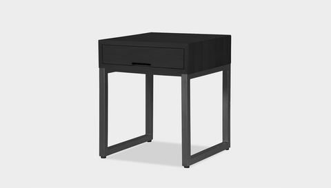 reddie-raw bedside table 45W x 45D x 55H *cm / Wood Teak~Black / Metal~Grey Suzy Bedside Table High Square