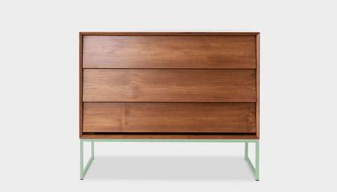 reddie-raw chest of drawers 110W x 50D x 90H *cm / Wood Teak~Natural / Metal~Mint Suzy Chest Of Drawers