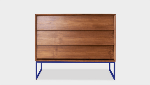 reddie-raw chest of drawers 110W x 50D x 90H *cm / Wood Teak~Natural / Metal~Navy Suzy Chest Of Drawers