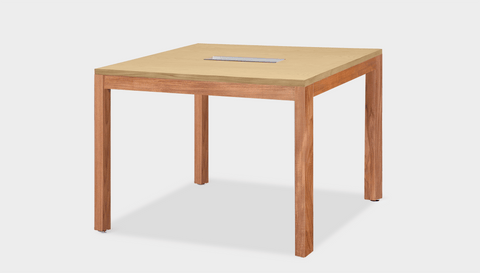 reddie-raw desk 100W x 100D x 75H *cm / Wood-Veneer~Oak / Wood Teak~Natural Bob Hot Desk
