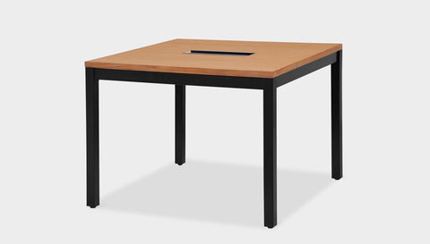 reddie-raw desk 100W x 100D x 75H *cm / Wood-Veneer~Teak / Metal~Black Bob Hot Desk