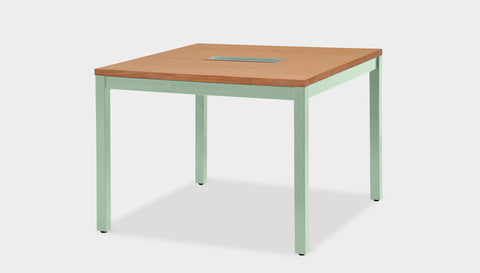 reddie-raw desk 100W x 100D x 75H *cm / Wood-Veneer~Teak / Metal~Mint Bob Hot Desk