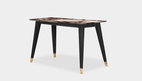 reddie-raw desk 150L x 60D x 75H *cm / Stone~Calacatta Viola / Wood Teak~Black Vinny Desk