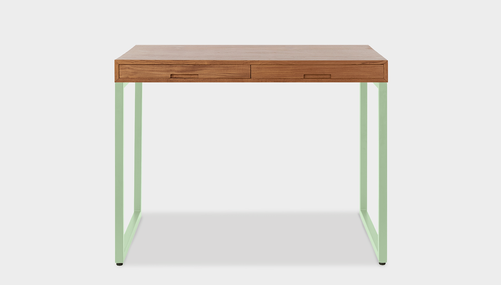 reddie-raw desk with drawers 120W x 60D x 75H *cm / Wood Teak~Natural / Metal~Mint Suzy 2 Drawer Desk