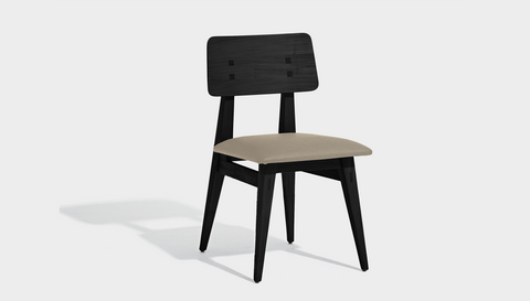 reddie-raw dining chair 46W x 54D x 82H *cm / Wood Teak~Black / Fabric~Keylargo Almond Vinny Dining Chair